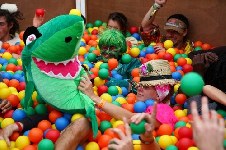 around the festival site (ball pit rave)