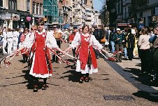 around the festival site (Morris dancers)