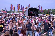 around the festival site (air guitar record attempt)