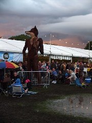 around the festival site (in the crowds)