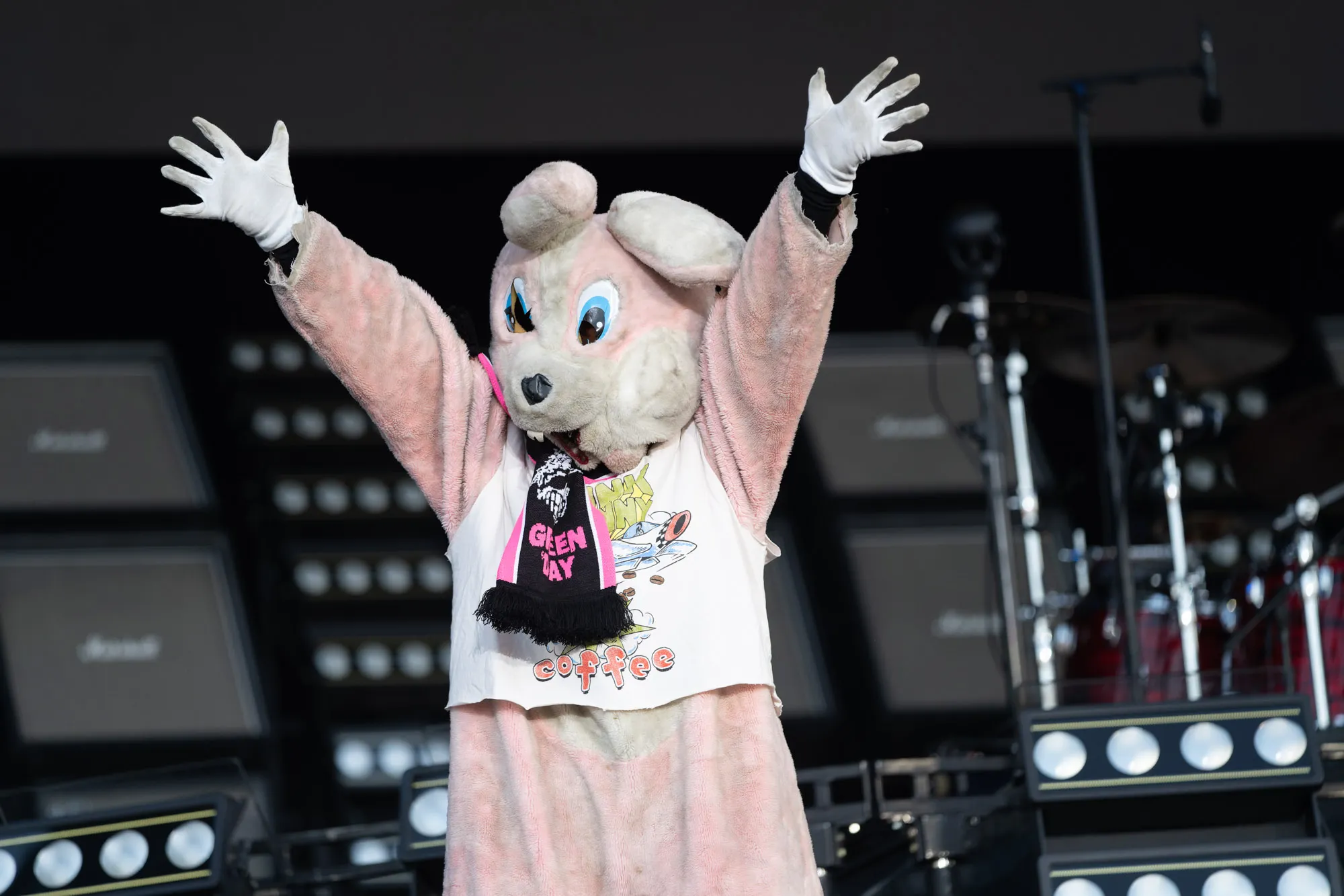Green Day dressed as bunnies at Isle of Wight Festival 2024