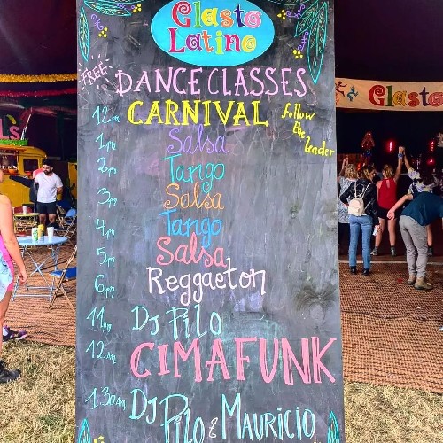 Glastonbury Festival 2023 - Glastonbury Latino Chalk Board